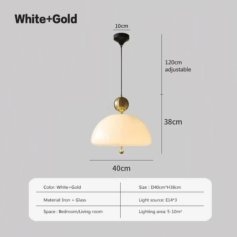 Suspension Champignon Nordique en Verre LED | Marco Lucetti LPL141 Or / Blanc froid