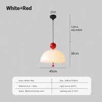 Suspension Champignon Nordique en Verre LED | Marco Lucetti LPL141 Rouge / Blanc froid