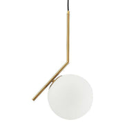 Suspension chic : barre dorée et boule en verre | Marco Lucetti