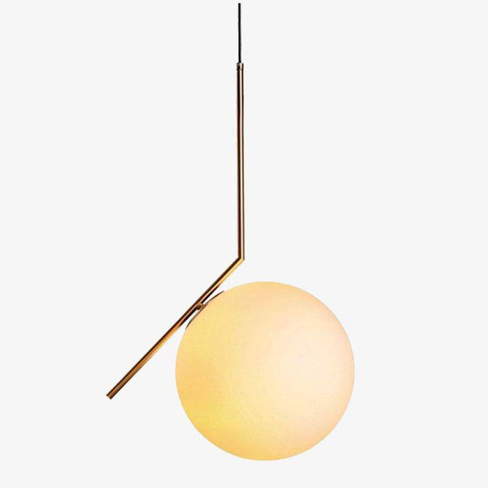 Suspension chic : barre dorée et boule en verre | Marco Lucetti 20cm