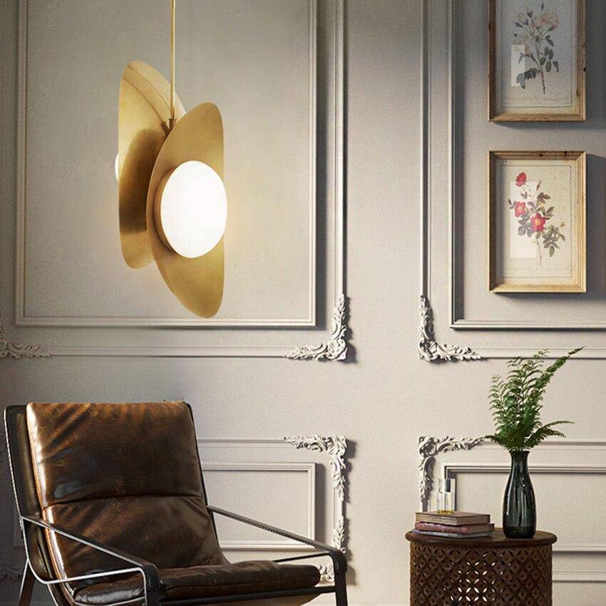 Suspension chic en métal doré double face incurvée | Marco Lucetti