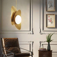 Suspension chic en métal doré double face incurvée | Marco Lucetti