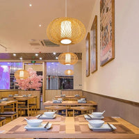 Suspension chinoise en bambou et rotin tissé - Édition Créative | Marco Lucetti