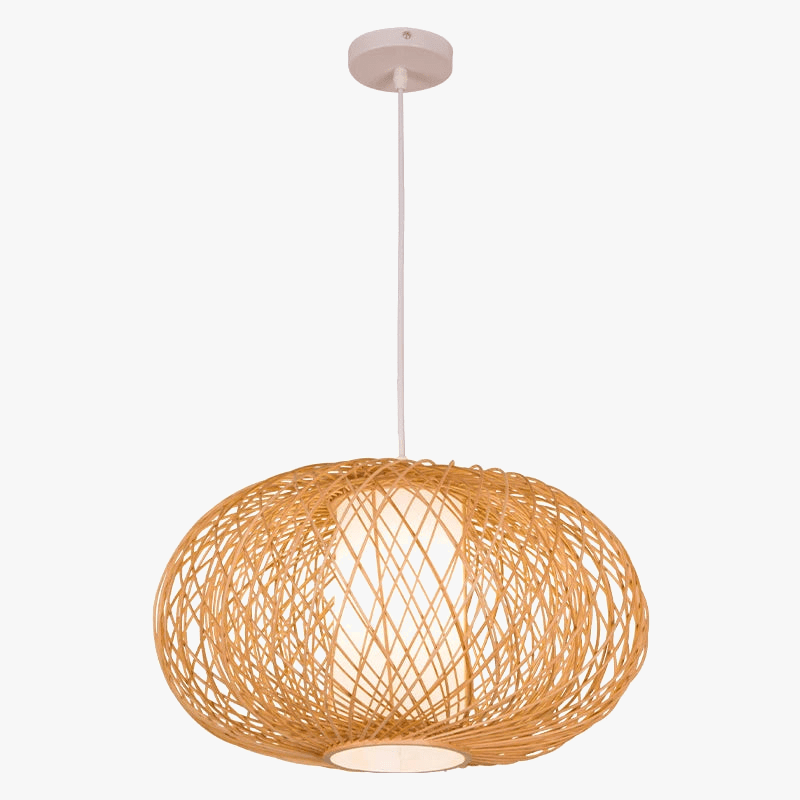 Suspension chinoise en bambou et rotin tissé - Édition Créative | Marco Lucetti