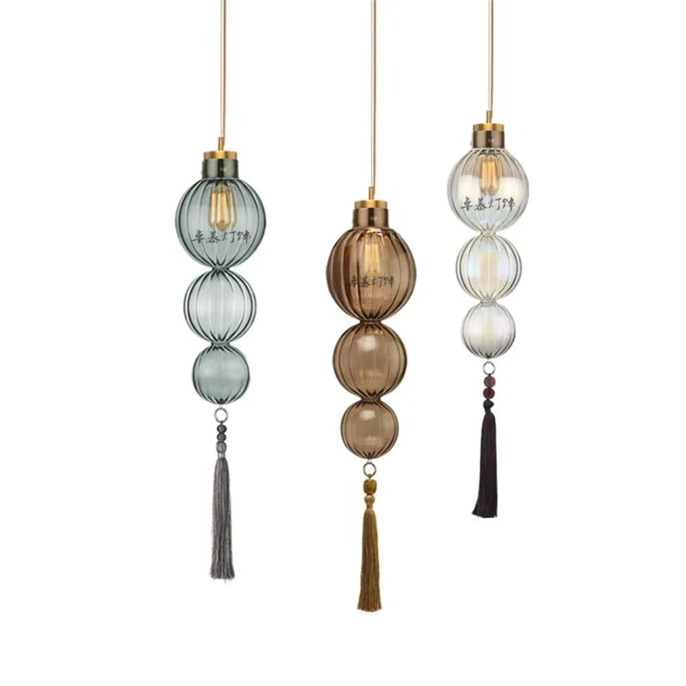 Suspension Chinoise Vitrail Gourde Gland Lumières Loft Salon Cuisine Art Déco Intérieur Luminaire | Marco Lucetti