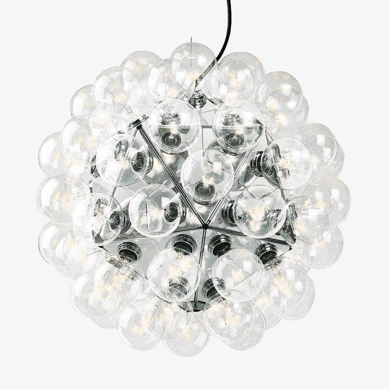 Suspension chromée Castiglioni: Élégance Lumineuse | Marco Lucetti