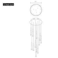 Suspension chromée Conic. | Marco Lucetti 12 lampes - Base ronde / Froide