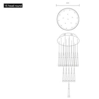 Suspension chromée Conic. | Marco Lucetti 16 lampes - Base ronde / Froide