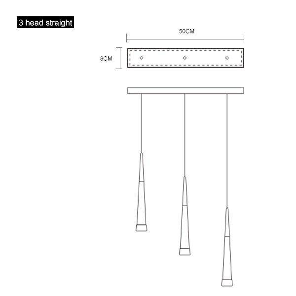 Suspension chromée Conic. | Marco Lucetti 3 lampes - Base rectangulaire / Froide