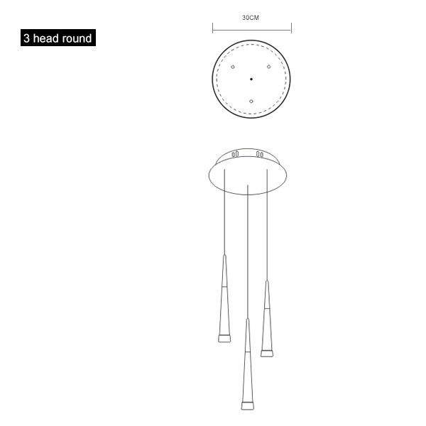 Suspension chromée Conic. | Marco Lucetti 3 lampes - Base ronde / Froide