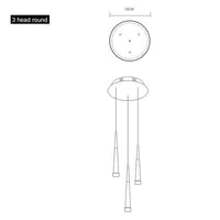 Suspension chromée Conic. | Marco Lucetti 3 lampes - Base ronde / Froide