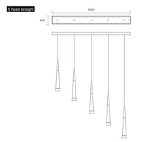 Suspension chromée Conic. | Marco Lucetti 5 lampes - Base rectangulaire / Froide