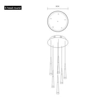 Suspension chromée Conic. | Marco Lucetti 6 lampes - Base ronde / Froide