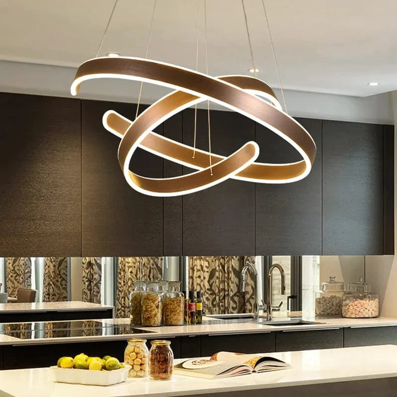 Suspension Circlet Light : alliage en aluminium acrylique LED | Marco Lucetti Couleur du corps Noir / 1Anneau 40CM / Lumière blanche