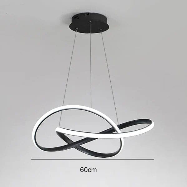 Suspension circulaire au design nordique et minimaliste | Marco Lucetti 60 cm noir / Chaud