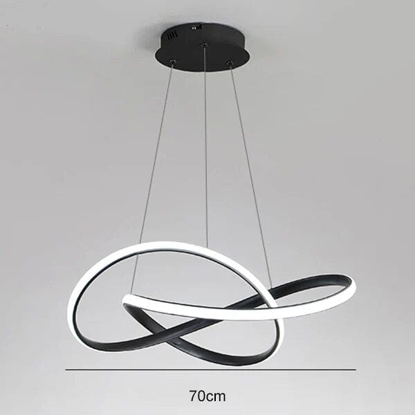 Suspension circulaire au design nordique et minimaliste | Marco Lucetti 70 cm noir / Chaud