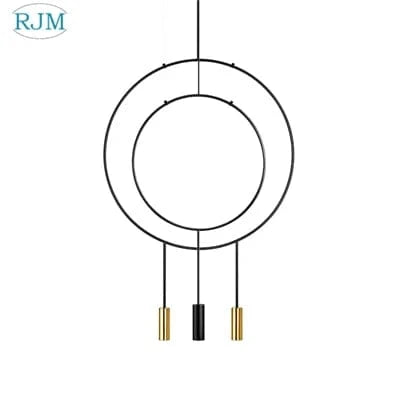 Suspension Circulaire Créative de Styliste Nordique - Collection Métal Postmoderne | Marco Lucetti 3Têtes