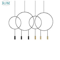 Suspension Circulaire Créative de Styliste Nordique - Collection Métal Postmoderne | Marco Lucetti 6 têtes