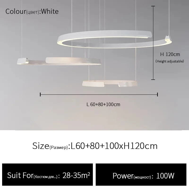 Suspension Circulaire Moderne et Élégante | Marco Lucetti Blanc 60 80 100 / Blanc chaud (3000K)