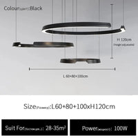 Suspension Circulaire Moderne et Élégante | Marco Lucetti Noir 60 80 100 / Blanc chaud (3000K)