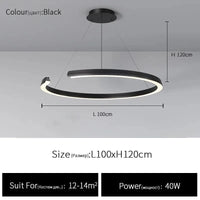 Suspension Circulaire Moderne et Élégante | Marco Lucetti Noir D100cm / Blanc chaud (3000K)