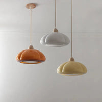 Suspension "Citrouille Lumineuse" en Verre LED Style Japonais Vintage en Bois | Marco Lucetti