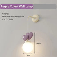 Suspension Cœur de Princesse | Marco Lucetti Applique Violette / Lumière blanche