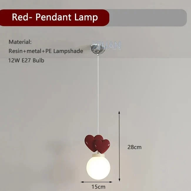 Suspension Cœur de Princesse | Marco Lucetti Lampe à suspension rouge / Lumière blanche