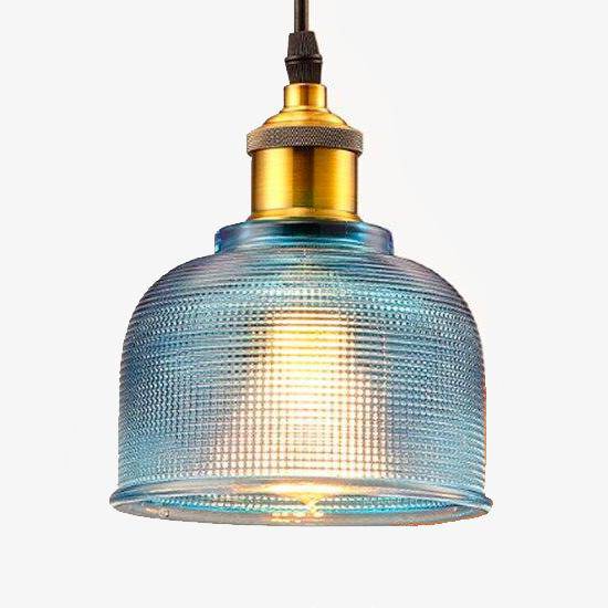 Suspension Coffee en verre coloré avec support doré | Marco Lucetti Bleu