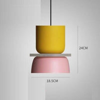 Suspension ColorDôme en métal, design moderne | Marco Lucetti B - Jaune et rose