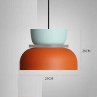 Suspension ColorDôme en métal, design moderne | Marco Lucetti C - Vert et orange
