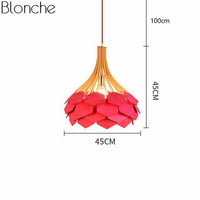 Suspension colorée Wooden Bloom | Marco Lucetti Rouge