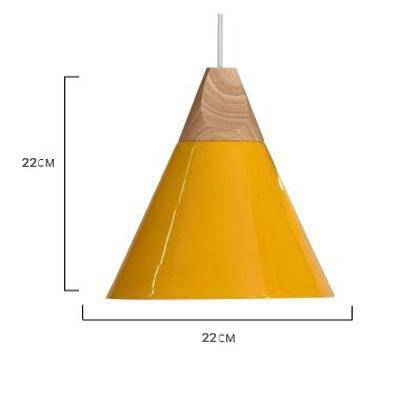 Suspension Cone en bois et aluminium | Marco Lucetti Jaune - Medium