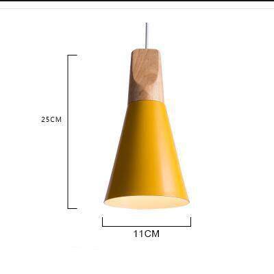 Suspension Cone en bois et aluminium | Marco Lucetti Jaune - Small