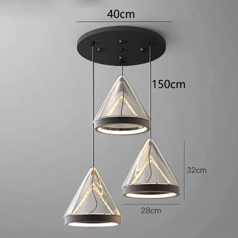 Suspension Conico Design Moderne pour éclairage intérieur | Marco Lucetti A 3 tête 1 / Blanc froid