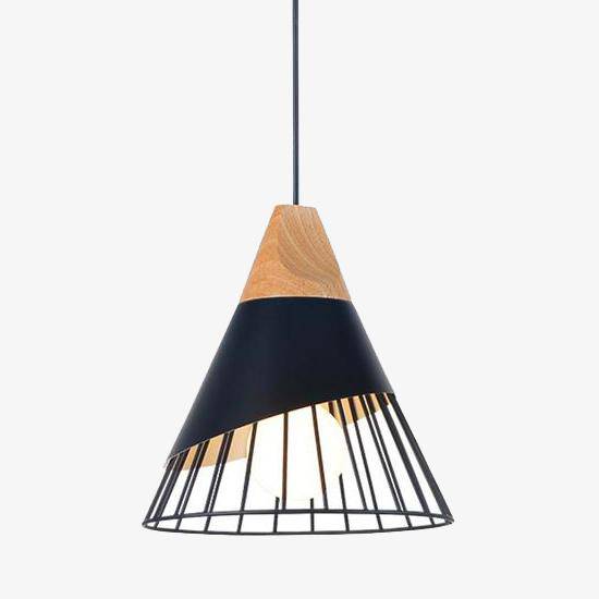 Suspension Conique Métal & Bois