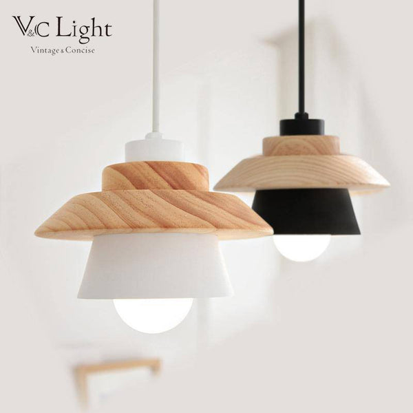Suspension Conique Design en Bois et Métal - Noir ou Blanc | Marco Lucetti