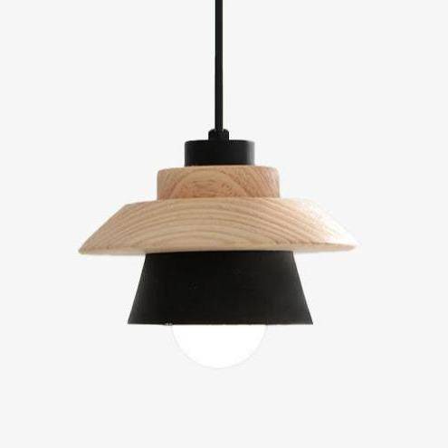 Suspension Conique Design en Bois et Métal - Noir ou Blanc | Marco Lucetti Noir