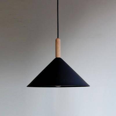 Suspension Conique en Aluminium et Bois | Marco Lucetti Noir