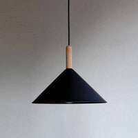 Suspension Conique en Aluminium et Bois | Marco Lucetti Noir