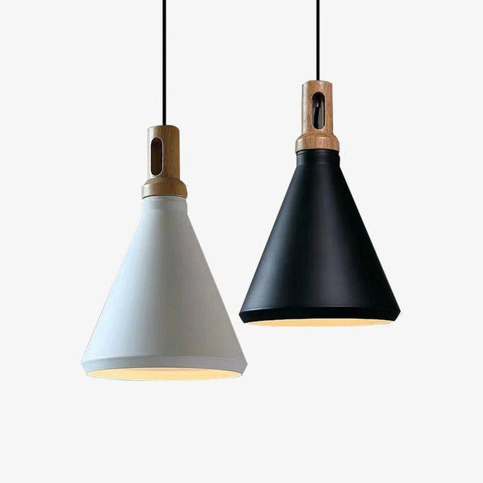 Suspension Conique Nordica en Aluminium et Bois