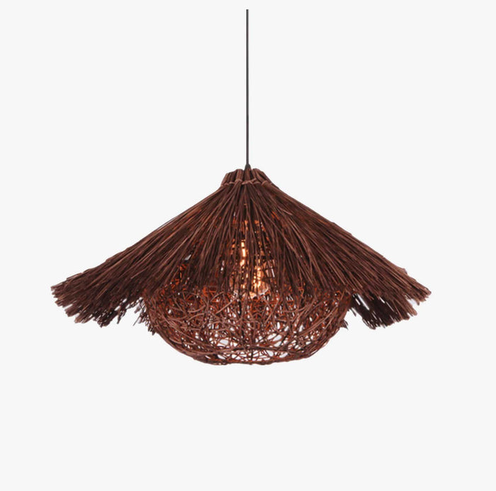Suspension conique en bambou tressé | Marco Lucetti Marron / 40 x 25cm