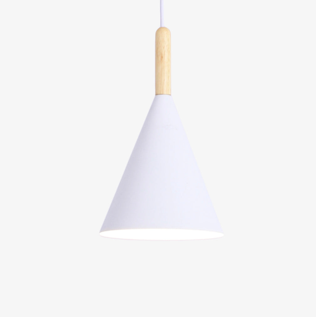 Bar - Suspension conique design en métal coloré et bois