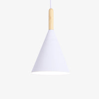 Bar - Suspension conique design en métal coloré et bois