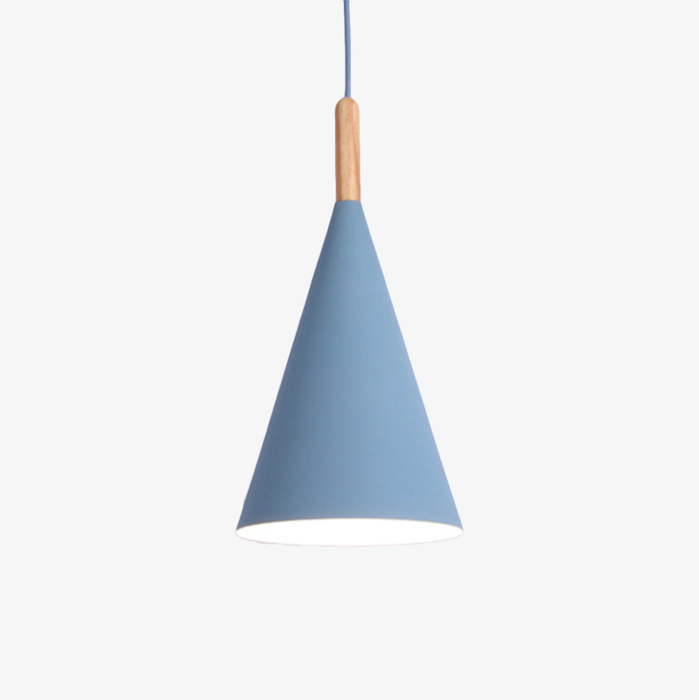 Bar - Suspension conique design en métal coloré et bois
