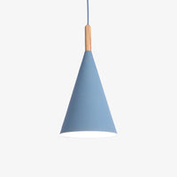 Bar - Suspension conique design en métal coloré et bois