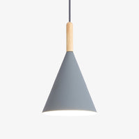 Bar - Suspension conique design en métal coloré et bois