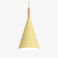 Bar - Suspension conique design en métal coloré et bois