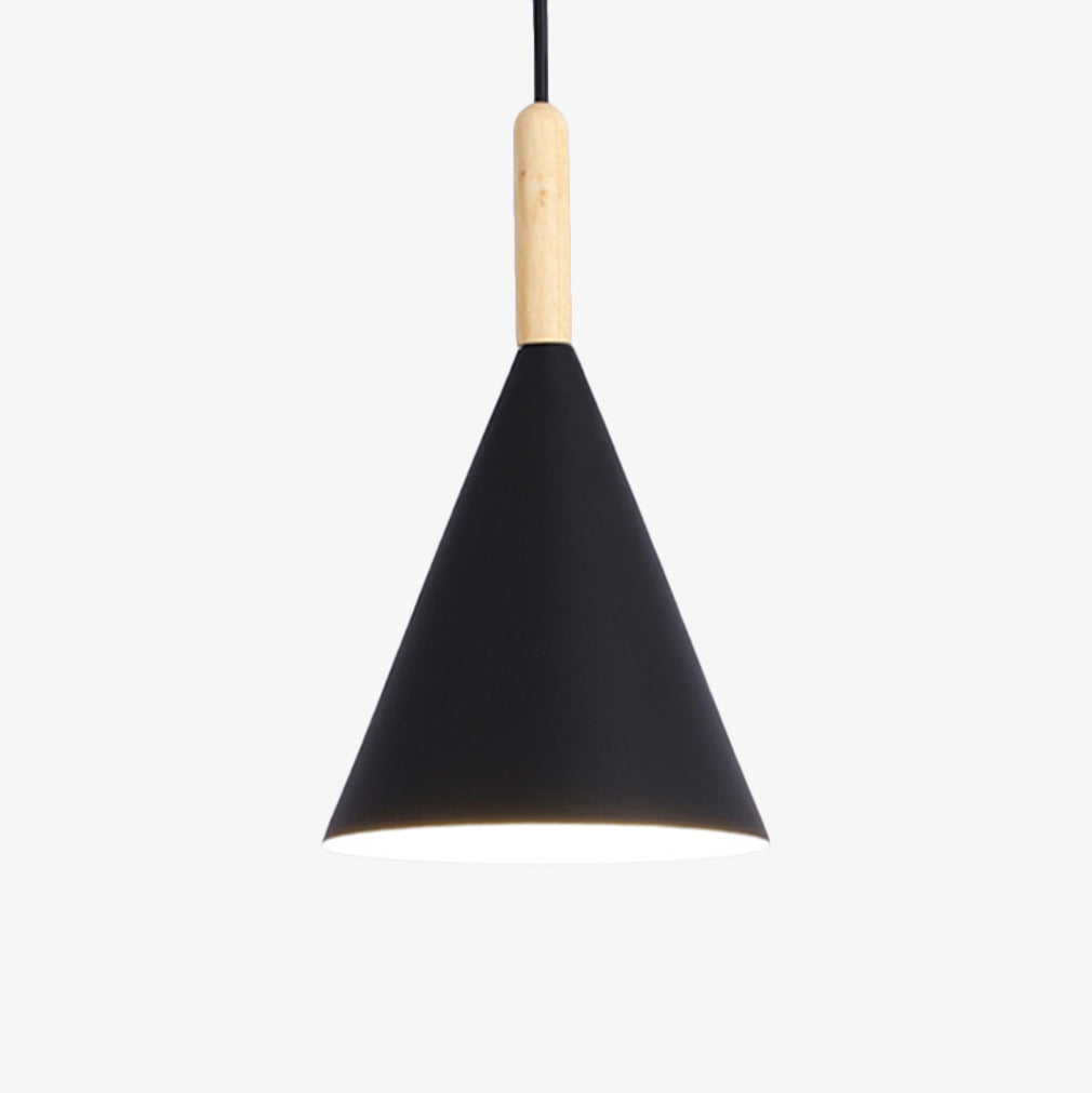 Bar - Suspension conique design en métal coloré et bois
