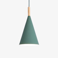 Bar - Suspension conique design en métal coloré et bois